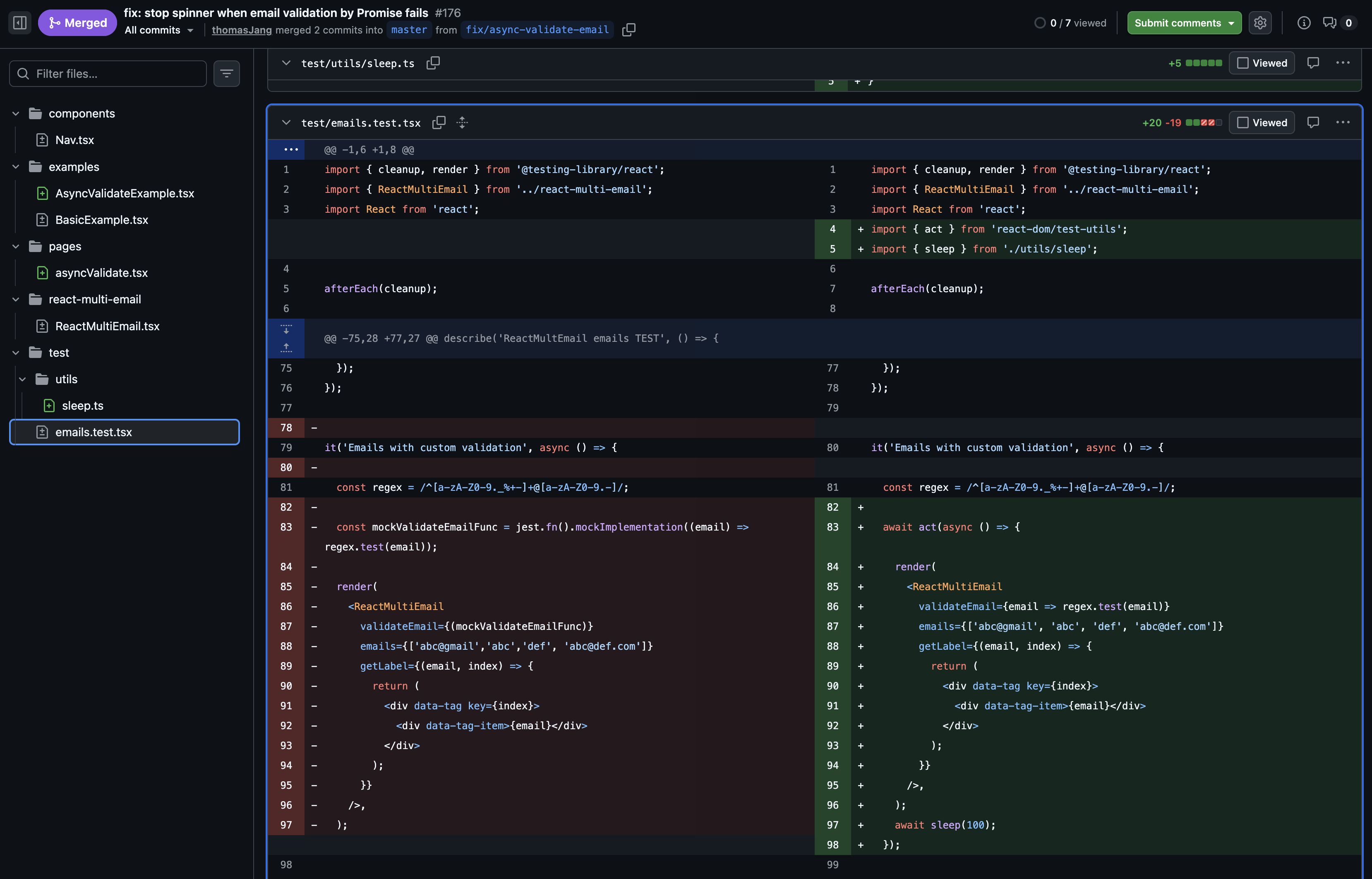 수정 내용 관련 Test code 작성